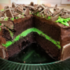 Devil's Food Cake with Andes' Candy and Buttercream Frosting