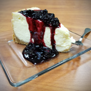 New York Cheesecake with blueberry topping
