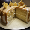 Carmel Cake with Caramel Ganache and Studded with White Chocolate Stars