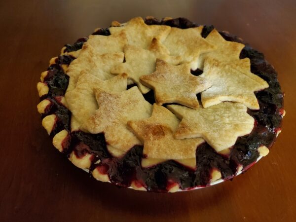 Blueberry pie with Star of David top crust
